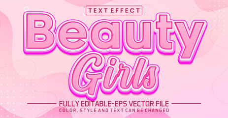Beauty girls font Text effect editable