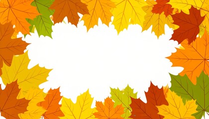 Fototapeta premium 秋の紅葉をイメージした背景フレーム