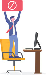 Employee protest, work strike or people demonstration, social gathering,

