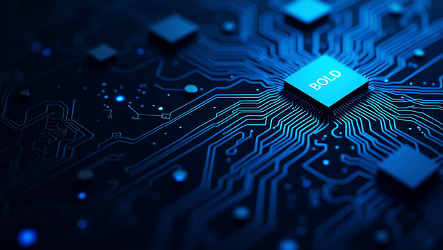 technology frame made of circuit board neon blue background with microchip components illustration stock photos premium quality