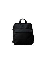 Naklejka premium Black backpack on a plain background for travel use