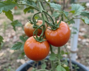 Tomatoes fresh from the plant agriculture background nature 
