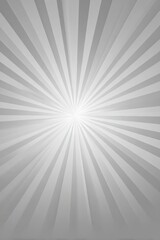 Gray Radiant Sunburst Background with Light Rays for Design and Presentation