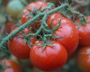 Tomatoes fresh from the plant agriculture background nature 