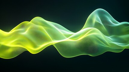 Abstract glowing green yellow wave