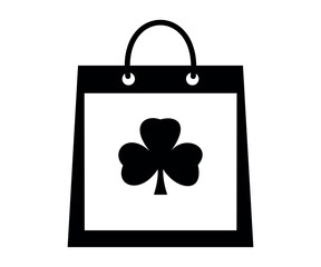 Black Shopping Bag with Shamrock Symbol