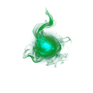 Green flame ball with transparent background

