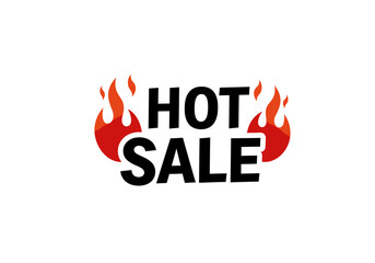 A vibrant graphic design promoting a hot sale, featuring bold text and fiery flames, perfect for advertising promotions and special offers.
