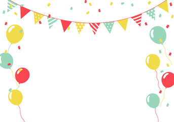 バースデーカード_誕生日パーティー背景（ヨコ） 