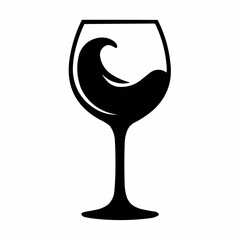 An isolated transparent glass of red or white wine and champagne, perfect for any beverage celebration or party