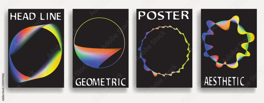 Poster modern posters . vector design composition with colorful various geometric shapes . abstract contemp