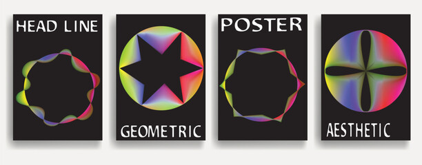 Modern posters . Vector design composition with colorful various geometric shapes . Abstract contemporary art . Vector art ideal for media, ads, covers, brochures, banners.
