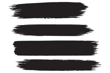 Vector brush streaks pack marker ink strokes grunge. Collection of vector paint bold brush strokes, hand drawn thick grunge lines and rectangle shapes modern grunge. Ink brush stroke set, black grunge