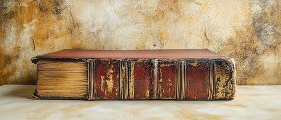 Aged book on a surface