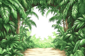 Lush tropical forest path