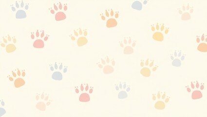 Pastel paw prints on a light background.