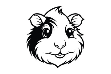 Charming guinea pig features adorable black and white markings in a cheerful portrayal