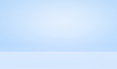 Clean empty studio bg with limbo effect - pastel blue gradient background for professional photography. Minimal backdrop transitioning from bright center to soft edges for product presentations.