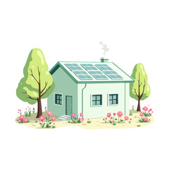 Idyllic Countryside Home: Traditional House Illustration

