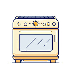 Modern Kitchen Oven and Stove Appliance Icon

