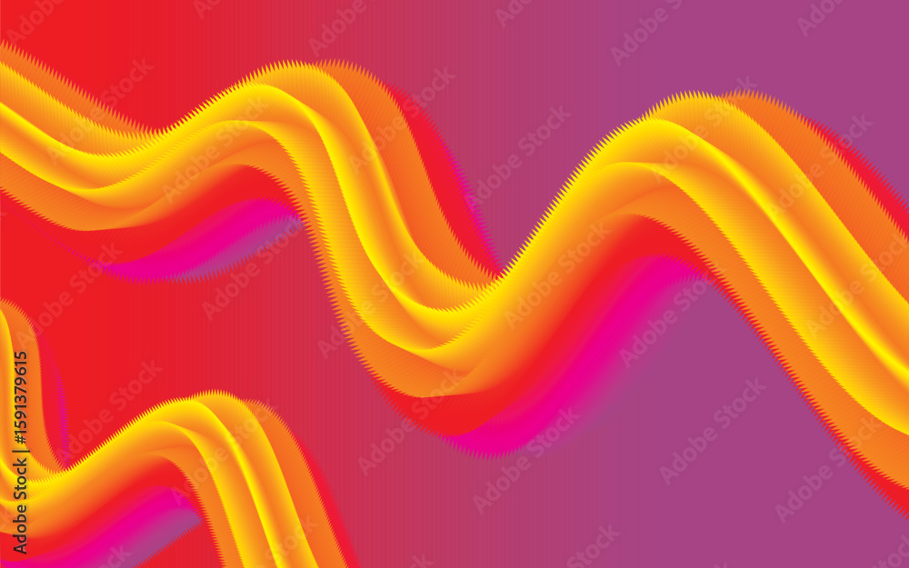 Poster abstract colorful wave flow, abstract red-yellow color wave with dynamic effect and 3d feel, ideal f