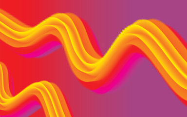 Abstract Colorful Wave Flow, abstract red-yellow color wave with dynamic effect and 3D feel, ideal for wallpaper and digital design.