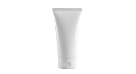 Blank white tube of cosmetic product.