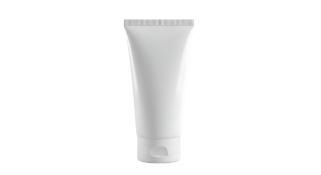 Blank white tube of cosmetic product.