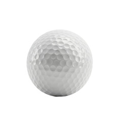 A transparent golf ball with a classic dimple pattern, perfectly centered on a transparent studio background with no shadows, captured in ultra-photorealistic UHD. Professional product