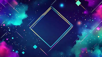 Vibrant space background with framed center