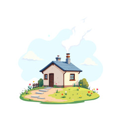 Cozy Countryside House: Home Sweet Home Illustration