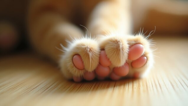 Close-up of a cat's delicate paw.