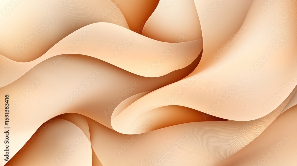 Poster elegant beige abstract background with soft flowing shapes and delicate lines