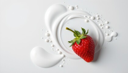 Vibrant Strawberry with Water Splash Background
