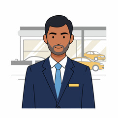 Professional Car Salesman in Modern Dealership