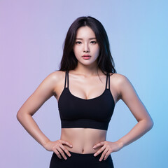 건강한 몸매의 피트니스 여성, Healthy Physique Fitness Woman