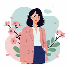 girl with bouquet of flowers