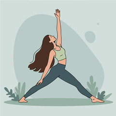 Woman practicing yoga in a serene outdoor pose