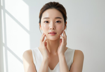 자연스러운 미소의 갈색머리 여성, Natural Smile Brunette Woman