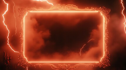 Ornate glowing frame, dramatic lighting