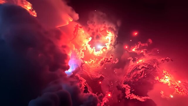 burning fire in the sky