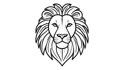 Monochrome lion head outline