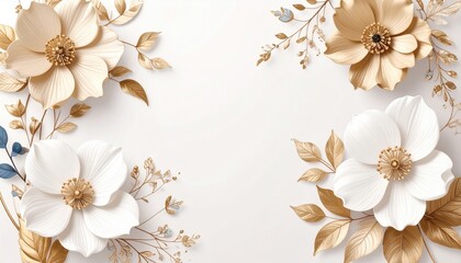 Elegant floral arrangement studio setting digital artwork minimalist design top-down view aesthetic appeal