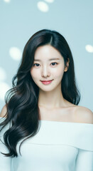자연스러운 미소의 갈색머리 여성, Natural Smile Brunette Woman