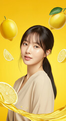 자연스러운 미소의 갈색머리 여성, Natural Smile Brunette Woman