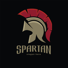 gold gladiator warrior helmet logo vector