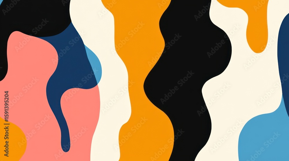 Poster abstract shapes and colors create a modern and visually engaging composition