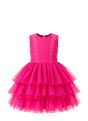 tulle layered party dress for girls isolated on transparent background