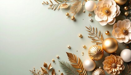 Obraz premium Elegant floral and decorative elements for holiday celebrations studio setting high-quality image soft lighting stylish arrangement