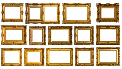 Collection of gold picture frames